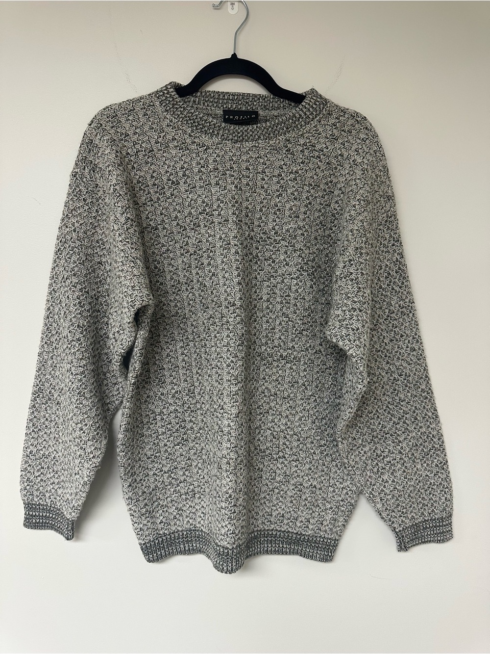 Vintage Cozy Grey Marled Crewneck Knit Sweater